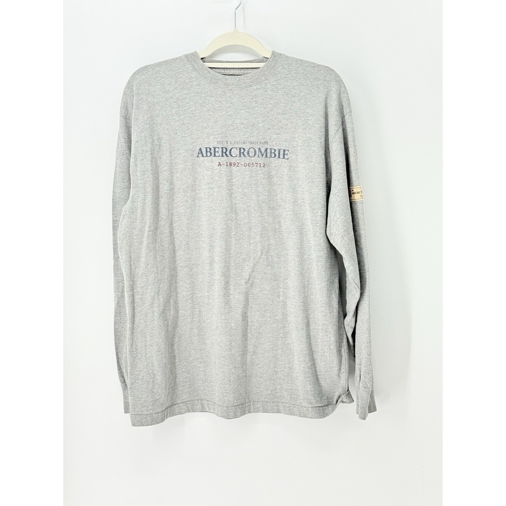 Vintage Abercrombie & Fitch Y2K Logo Long Sleeve T-Shirt Mens Size L Preppy Ivy